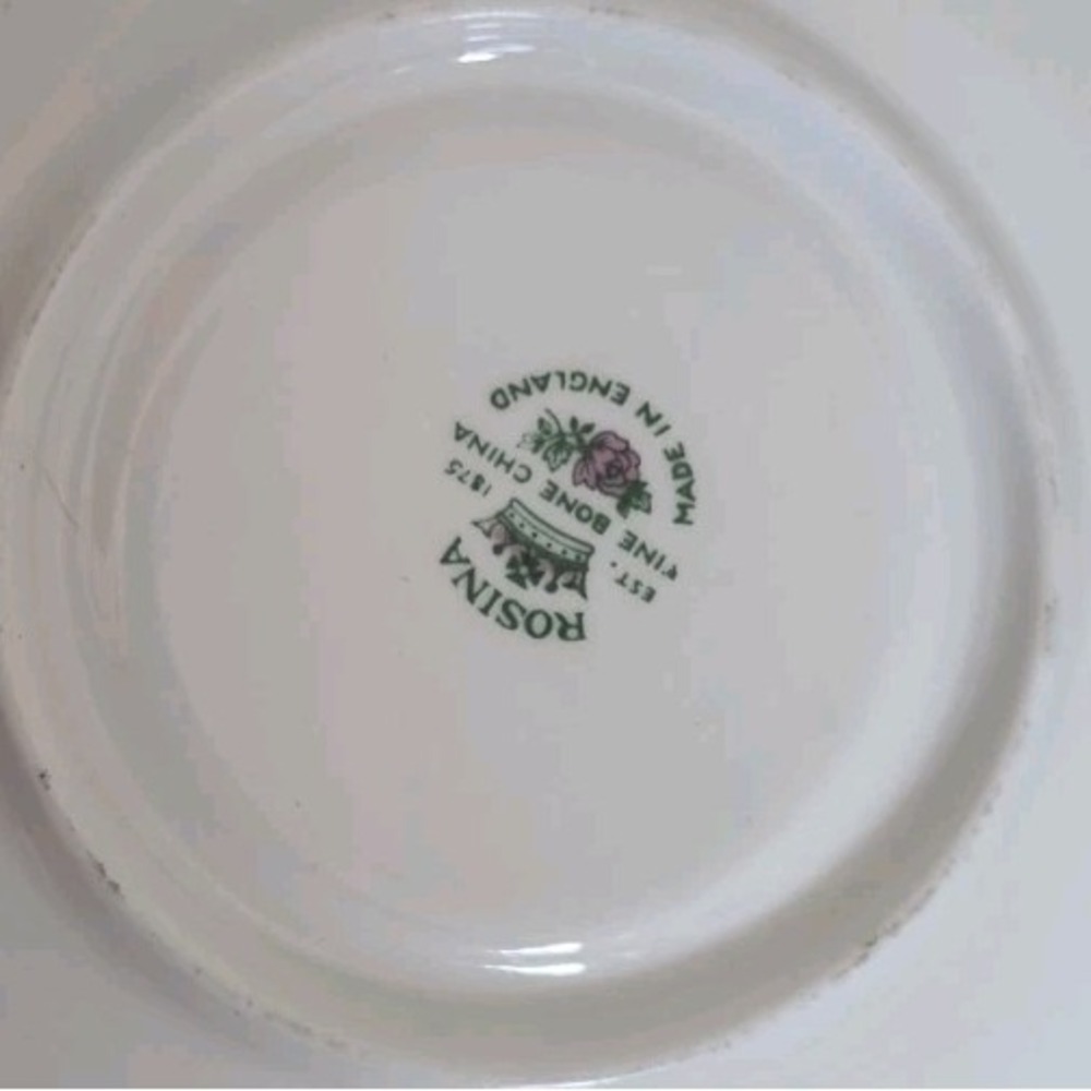 Rare VTG Rosina China Company Teacup Saucer Green Gold Grandmacore Cottagecore - Picture 6 of 8